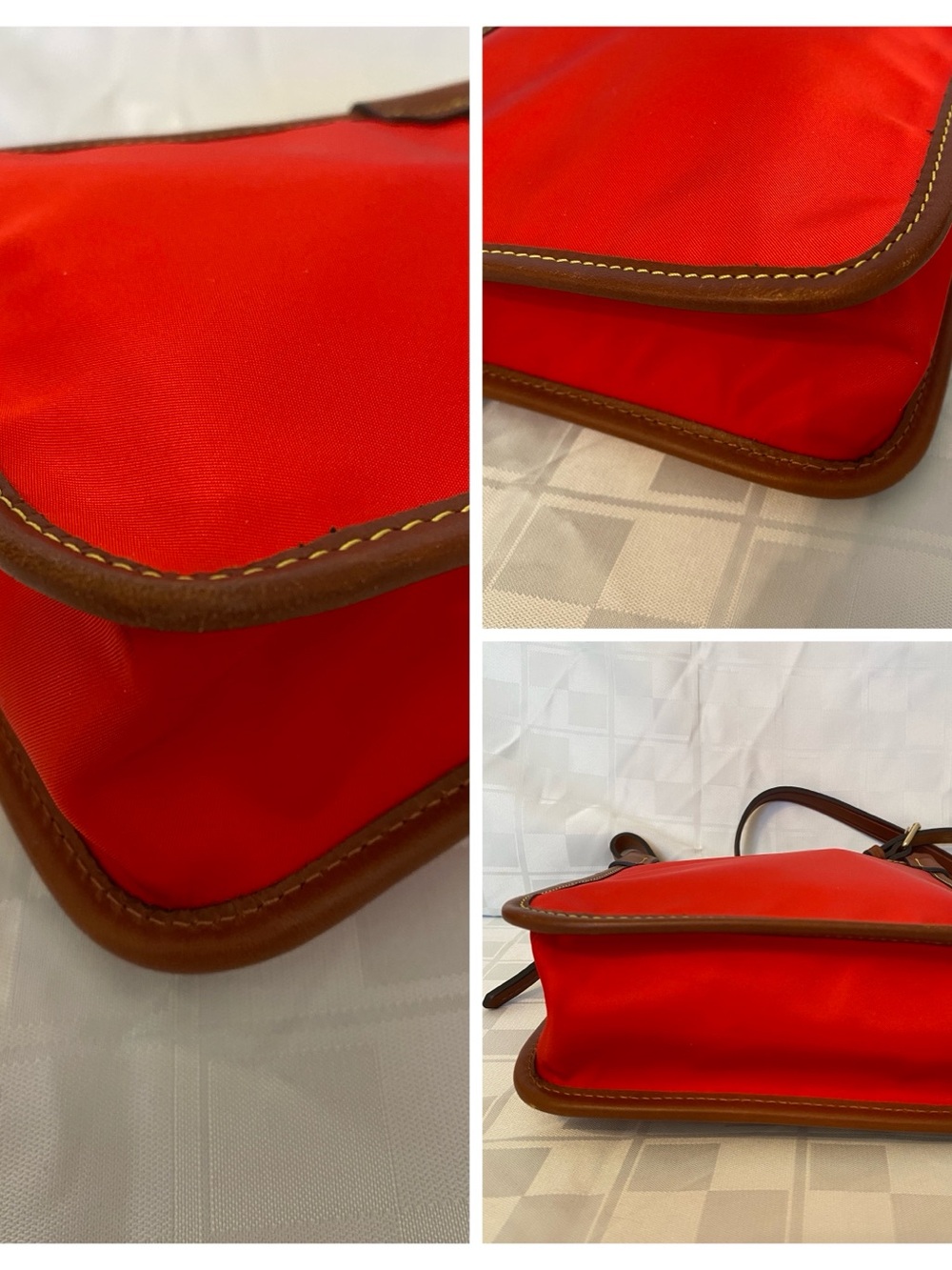 Dooney & Bourke Wayfarer Letter Carrier Nylon & Leather Crossbody bag, Red & Tan - Picture 11 of 17